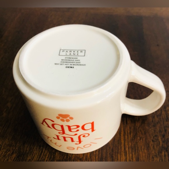 Parker Lane Ceramic tea coffee mug I love my fur baby dog cat paw cream. 16Oz - Picture 3 of 4